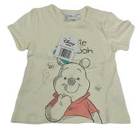 Nové - Smetanové tričko s medvídkem Pú Disney