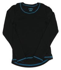 Černé thermo triko s modrými lemy Tchibo