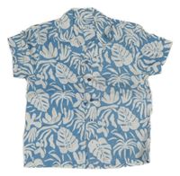Modrá košile s listy Peacocks