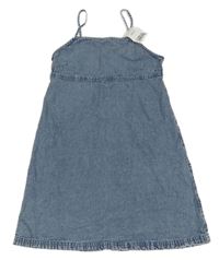 Nové - Modré riflové s volnými zády šaty Next