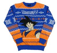 Modro-oranžový vzorovaný svetr s Dragon Ball Z PRIMARK