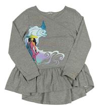 Šedá melírovaná tunika s čínským drakem Disney