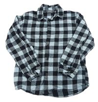 Světlemodro-černá kostkovaná flanelová košile PRIMARK