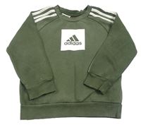 Khaki mikina s logem Adidas