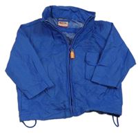 Safírová šusťáková nepromokavá bunda s ukrývací kapucí Prénatal