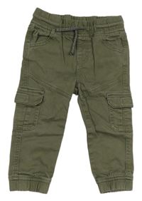 Khaki cargo cuff riflové kalhoty Topomini