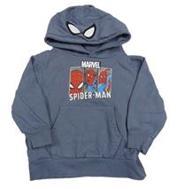 Tmavomodrošedá mikina se Spider-many a kapsou a kapucí MARVEL