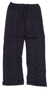 Tmavomodré podšité rifle s růžovými hvězdičkami Kiki&Koko