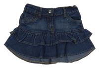 Tmavomodrá riflová sukně s volánkem C&A