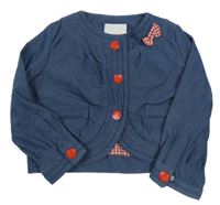 Modrá jarní crop bunda riflového vzhledu s mašličkou Coccodrillo