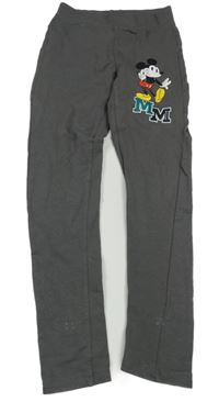 Tmavošedé tepláky s Mickey Disney