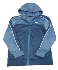 Tmavomodro-modrá thermo propínací mikina s kapucí George