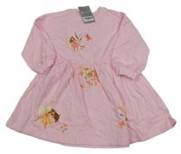 Nové - světlerůžové teplákové šaty s vílami 