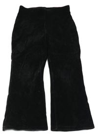 Černé flare sametové kalhoty George