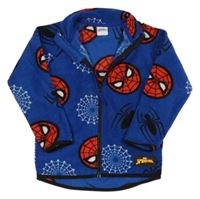 Tmavomodrá fleecová propínací mikina se Spider-many St. Bernard