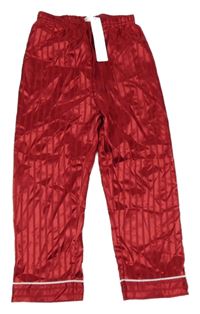 Nové - červené pruhované saténové pyžamové kalhoty SHEIN