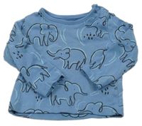Modré triko se sloníky Tu