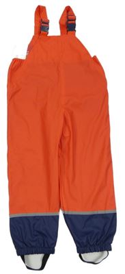 Nové - červeno-tmavomodré nepromokavé laclové podšité kalhoty Kiki&Koko