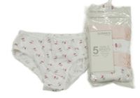 Nové - 5x - Kalhotky s mašličkou - 3x - Bílé s baletkami, 2x - světlerůžovo/bílé pruhované St. Bernard