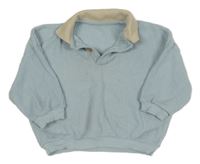 Světlemodrý žebrovaný oversize svetr s límečkem George