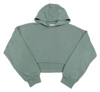 Khaki oversize crop mikina s kapucí PRIMARK