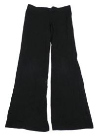 Černé flare teplákové kalhoty H&M