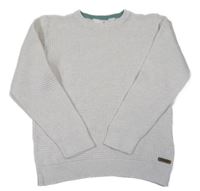 Smetanový melírovaný žebrovaný svetr H&M