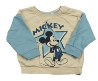 Béžovo-modrá mikina s Mickeym zn. Disney