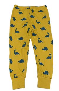 Hořčicové pyžamové kalhoty s dinosaury George