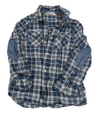 Tmavomodro-bílá kostkovaná košile H&M