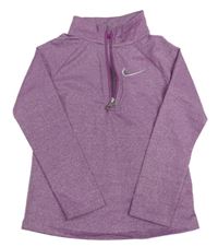 Fialová třpytivá pruhovaná mikina s logem Nike