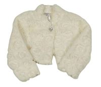 Smetanové vzorované podšité bolerko