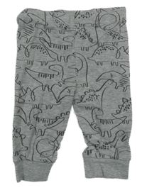 Světlešedé melírované lehké tepláky s dinosaury Tu