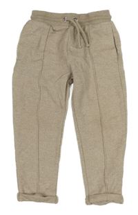 Béžové melírované vzorované tepláky F&F