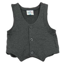 Tmavošedá melírovaná tepláková vesta Topomini