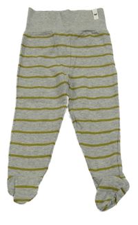 Šedo-khaki pruhované teplákové polodupky Kuniboo