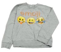 Šedá melírovaná mikina se smajlíky