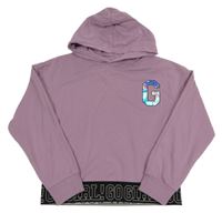 Levandulová mikina s písmenem a kapucí Alive