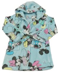 Světlemodrý chlupatý župan s Minnie a kapucí Matalan