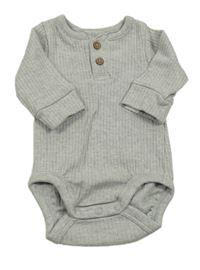 Šedé melírované žebrované body s knoflíky George