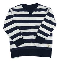 Tmavomodro-bílá pruhovaná mikina