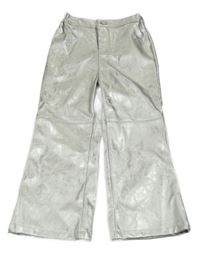 Stříbrné koženkové kalhoty Primark