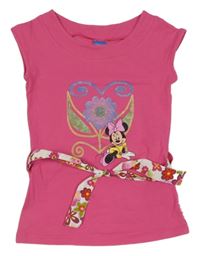 Tmavorůžová tunika s Minnie a páskem Disney
