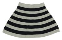 Šedo-černá pruhovaná třpytivá pletená sukně Dopodopo