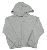 Šedá melírovaná mikina s nápisem a kapucí Pepperts