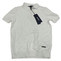 Nové - Bílé kostkované pletené polo tričko Bench