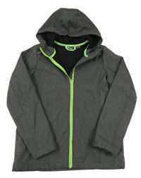 Tmavošedá melírovaná softshellová funkční bunda s kapucí Crivit