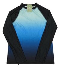Nové - Modro-černé ombré UV triko H&M