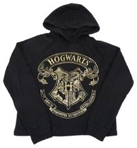 Černá crop mikina s kapucí - Harry Potter