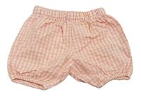 Růžovo-bílé kostičkované lehké kraťasy Nutmeg